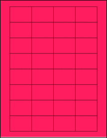 Sheet of 1.75" x 1.25" Fluorescent Pink labels