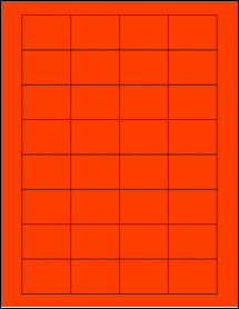 Sheet of 1.75" x 1.25" Fluorescent Red labels