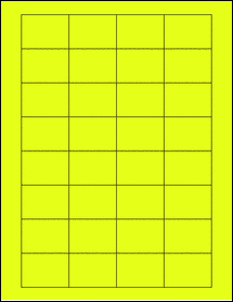 Sheet of 1.75" x 1.25" Fluorescent Yellow labels