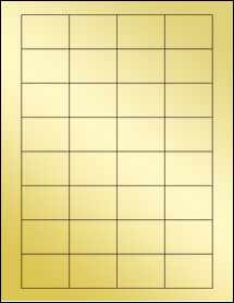 Sheet of 1.75" x 1.25" Gold Foil Laser labels