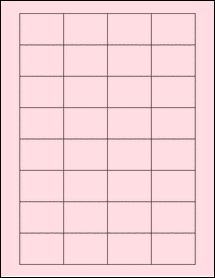 Sheet of 1.75" x 1.25" Pastel Pink labels