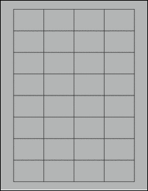 Sheet of 1.75" x 1.25" True Gray labels