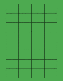 Sheet of 1.75" x 1.25" True Green labels