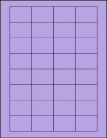Sheet of 1.75" x 1.25" True Purple labels