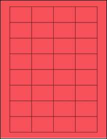 Sheet of 1.75" x 1.25" True Red labels