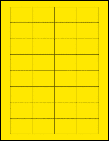Sheet of 1.75" x 1.25" True Yellow labels