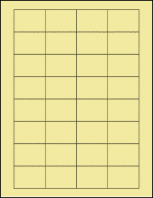 Sheet of 1.75" x 1.25" Pastel Yellow labels