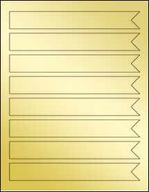 Sheet of 7.5" x 1" Gold Foil Inkjet labels
