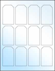 Sheet of 1.75" x 3" White Gloss Laser labels