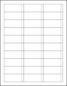 Sheet of 2.5" x 1"  labels