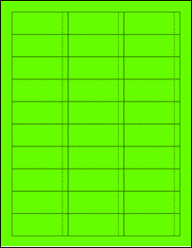 Sheet of 2.5" x 1" Fluorescent Green labels