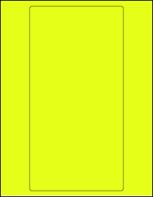 Sheet of 5.25" x 10.375" Fluorescent Yellow labels