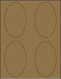 Sheet of 3" x 5" Brown Kraft labels