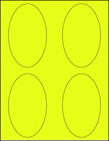 Sheet of 3" x 5" Fluorescent Yellow labels