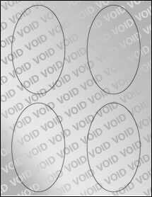 Sheet of 3" x 5" Void Silver Polyester labels