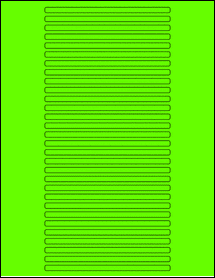 Sheet of 5" x 0.21875" Fluorescent Green labels