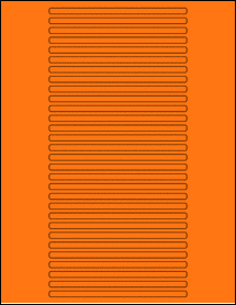 Sheet of 5" x 0.21875" Fluorescent Orange labels