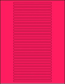 Sheet of 5" x 0.21875" Fluorescent Pink labels
