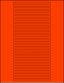 Sheet of 5" x 0.21875" Fluorescent Red labels