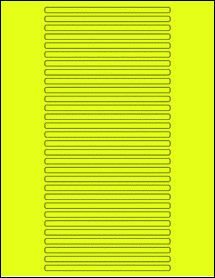 Sheet of 5" x 0.21875" Fluorescent Yellow labels