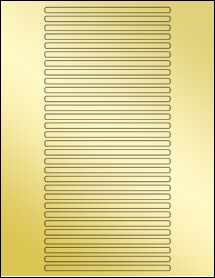 Sheet of 5" x 0.21875" Gold Foil Inkjet labels