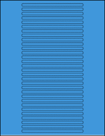 Sheet of 5" x 0.21875" True Blue labels