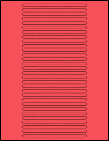 Sheet of 5" x 0.21875" True Red labels