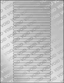 Sheet of 5" x 0.21875" Void Silver Polyester labels