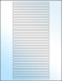 Sheet of 5" x 0.21875" White Gloss Inkjet labels