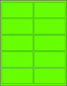 Sheet of 4" x 2" Fluorescent Green labels