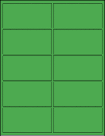 Sheet of 4" x 2" True Green labels