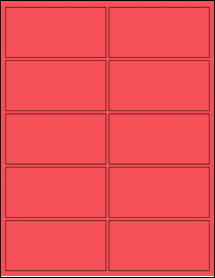 Sheet of 4" x 2" True Red labels