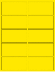 Sheet of 4" x 2" True Yellow labels