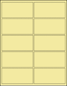 Sheet of 4" x 2" Pastel Yellow labels