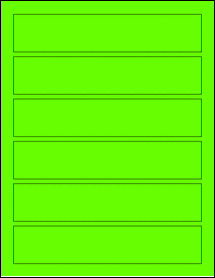Sheet of 7.5" x 1.5" Fluorescent Green labels
