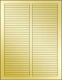 Sheet of 3.5" x 0.25" Gold Foil Inkjet labels