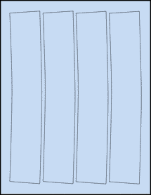 Sheet of 9.8125" x 1.8125" Pastel Blue labels