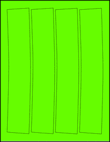 Sheet of 9.8125" x 1.8125" Fluorescent Green labels