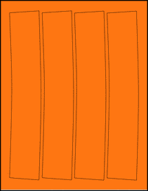 Sheet of 9.8125" x 1.8125" Fluorescent Orange labels