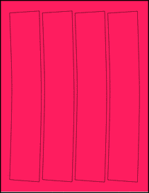 Sheet of 9.8125" x 1.8125" Fluorescent Pink labels