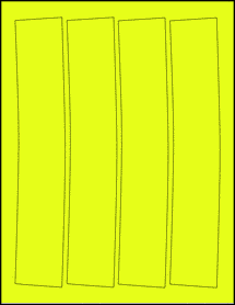 Sheet of 9.8125" x 1.8125" Fluorescent Yellow labels