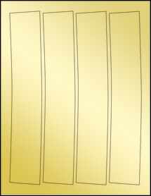 Sheet of 9.8125" x 1.8125" Gold Foil Laser labels