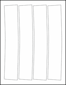Sheet of 9.8125" x 1.8125" Standard White Matte labels
