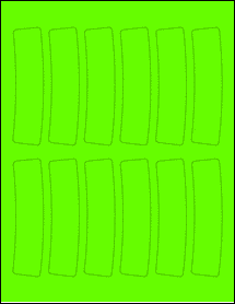Sheet of 1.1165" x 4.2894" Fluorescent Green labels