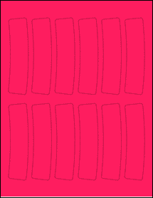 Sheet of 1.1165" x 4.2894" Fluorescent Pink labels