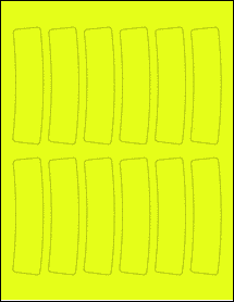 Sheet of 1.1165" x 4.2894" Fluorescent Yellow labels