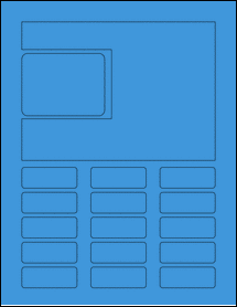 Sheet of 2" x 0.75" True Blue labels