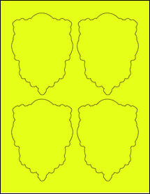 Sheet of 3.5" x 4.667" Fluorescent Yellow labels