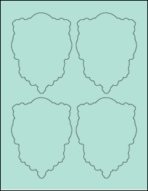 Sheet of 3.5" x 4.667" Pastel Green labels