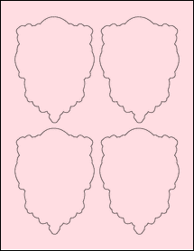 Sheet of 3.5" x 4.667" Pastel Pink labels